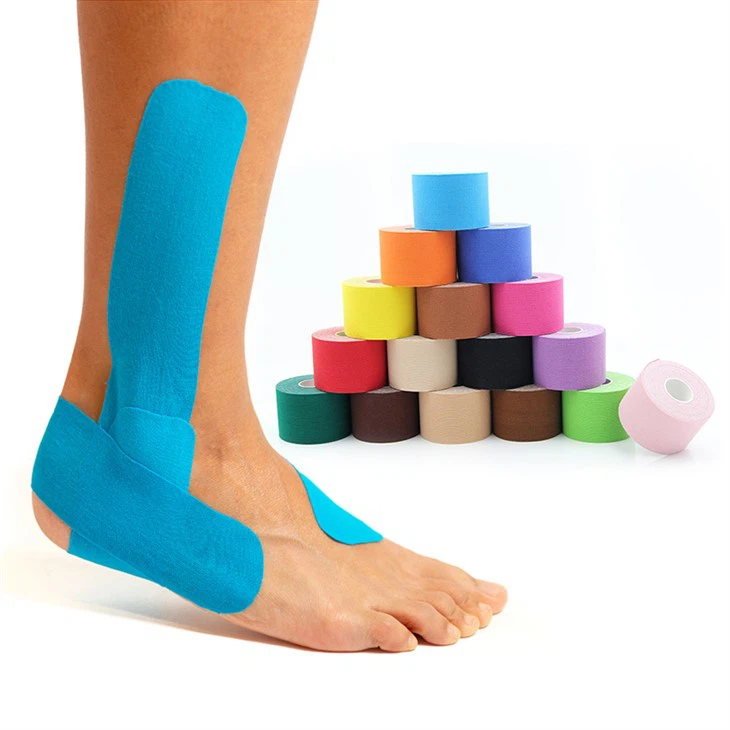 5cm*5m Blár|bleikur|svartur|húðflæðiband fyrir ökklatognun